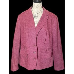 Lane Bryant Women’s Purple Wool Blend Button Coat Size 14